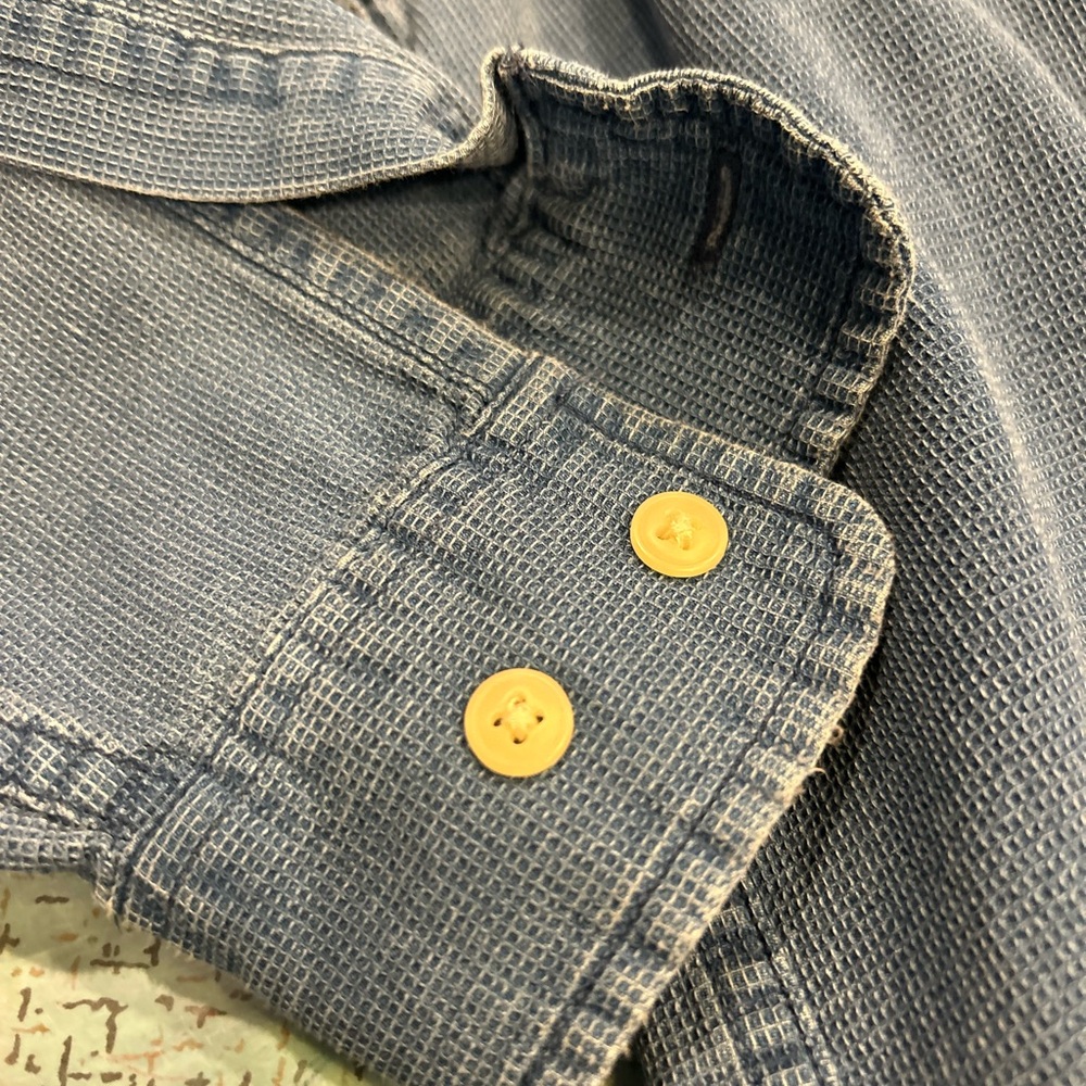 Deep Blue Waffled Button Down - image 4